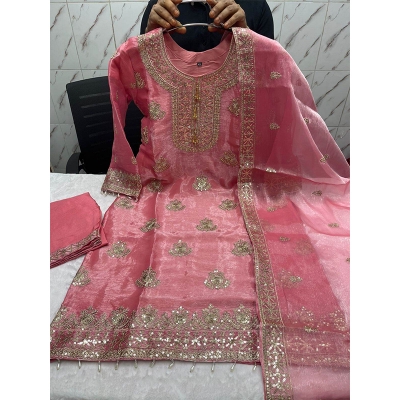 Picture of New EID Collection Sequence Readymade stylish Georgette Three - Piece