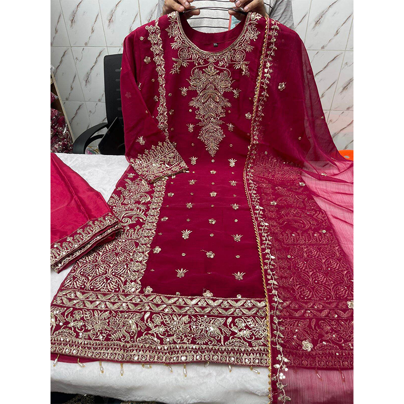 Picture of New EID Collection Sequence Readymade stylish Georgette - ORGANZA Three - Piece