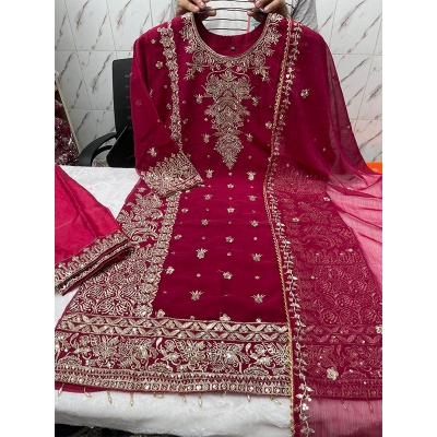 Picture of New EID Collection Sequence Readymade stylish Georgette - ORGANZA Three - Piece