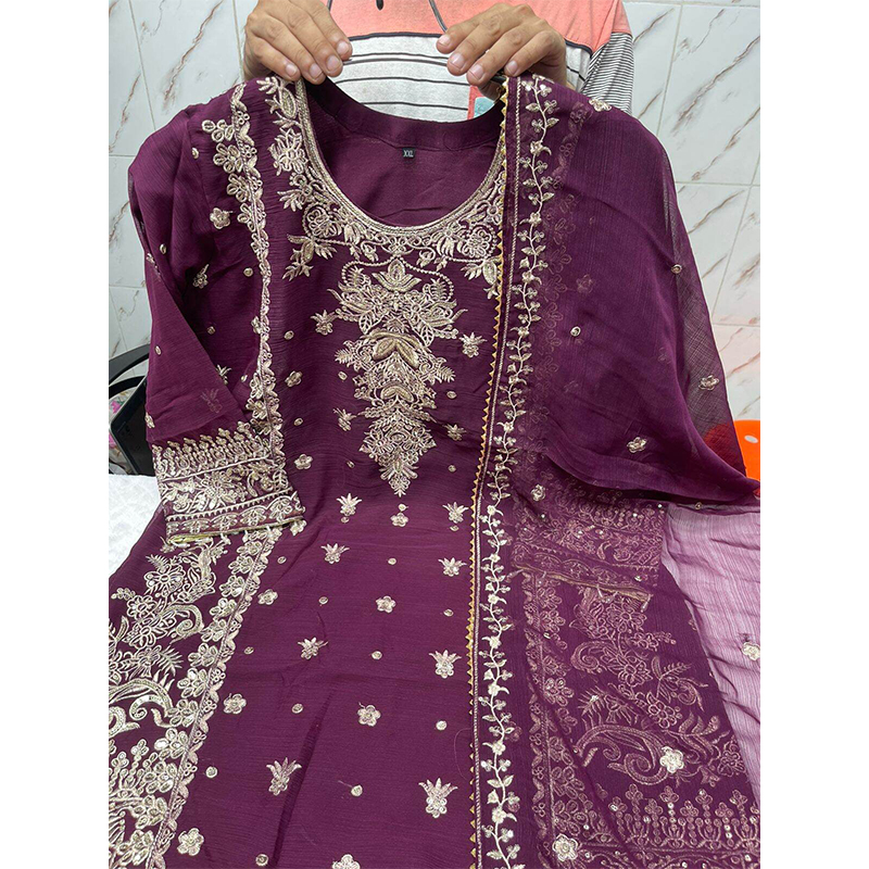 Picture of New EID Collection Sequence Readymade stylish Georgette - ORGANZA Three - Piece