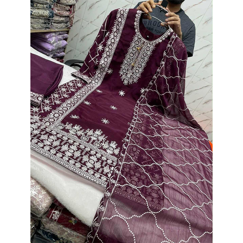 Picture of New EID Collection Sequence Readymade stylish Georgette - ORGANZA  Three - Piece