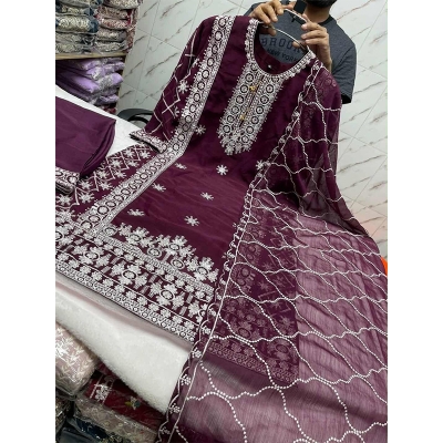 Picture of New EID Collection Sequence Readymade stylish Georgette - ORGANZA  Three - Piece