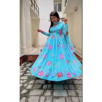 Picture of New Designer Jorjet Flower Long Gawon 2 Pieces Stitched for Fashionable Women/Girls.