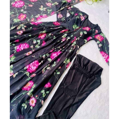 Picture of New Designer Jorjet Flower Long Gawon 2 Pieces Stitched for Fashionable Women/Girls.