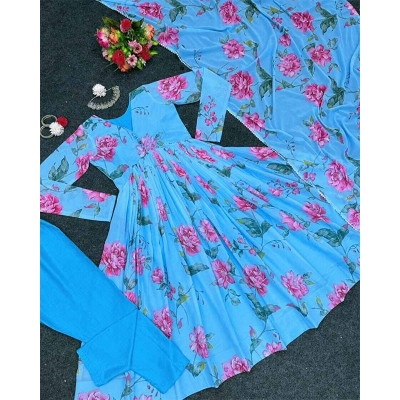 Picture of New Designer Jorjet Flower Long Gawon 2 Pieces Stitched for Fashionable Women/Girls.