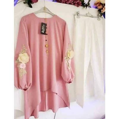Picture of western dress Ladies Tops and Pant jorjet style Kurti for women