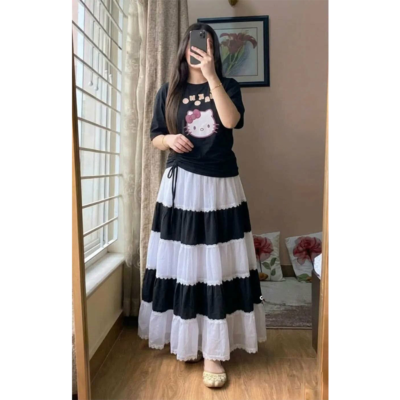 Picture of Fashionable Design Tops and Skirts Two Piece for Women & Girls