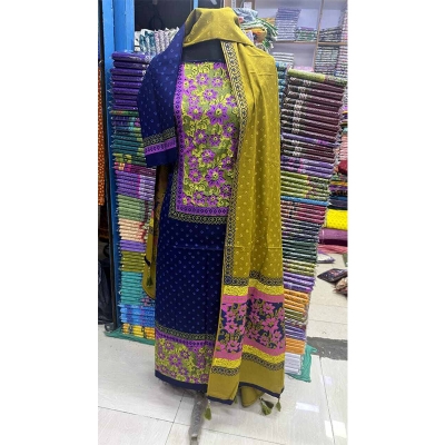 Picture of Ferdous Lawn Soft Cotton Three Piece For Women Salwar Kameez - 3 Pice Dress - Multicolor (Un-stitched)