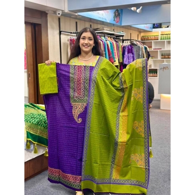 Picture of Ferdous Lawn Soft Cotton Three Piece For Women Salwar Kameez - 3 Pice Dress - Multicolor (Un-stitched)