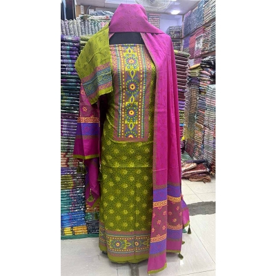 Picture of Ferdous Lawn Soft Cotton Three Piece For Women Salwar Kameez - 3 Pice Dress - Multicolor (Un-stitched)