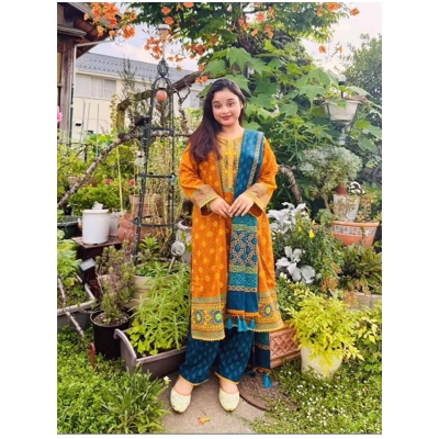 Picture of Ferdous Lawn Soft Cotton Three Piece For Women Salwar Kameez - 3 Pice Dress - Multicolor (Un-stitched)