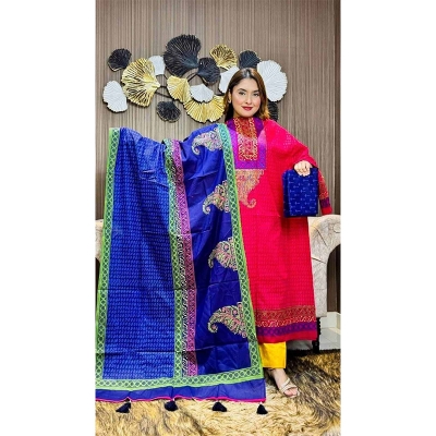 Picture of Ferdous Lawn Soft Cotton Three Piece For Women Salwar Kameez - 3 Pice Dress - Multicolor (Un-stitched)