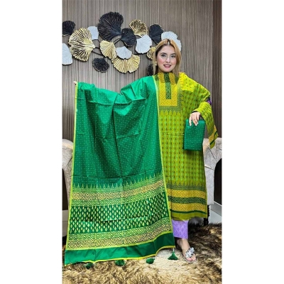 Picture of Ferdous Lawn Soft Cotton Three Piece For Women Salwar Kameez - 3 Pice Dress - Multicolor (Un-stitched)