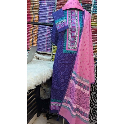 Picture of Ferdous Lawn Soft Cotton Three Piece For Women Salwar Kameez - 3 Pice Dress - Multicolor (Un-stitched)