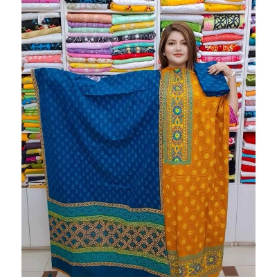 Picture of Ferdous Lawn Soft Cotton Three Piece For Women Salwar Kameez - 3 Pice Dress - Multicolor (Un-stitched)