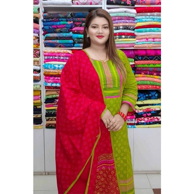 Picture of Ferdous Lawn Soft Cotton Three Piece For Women Salwar Kameez - 3 Pice Dress - Multicolor (Un-stitched)