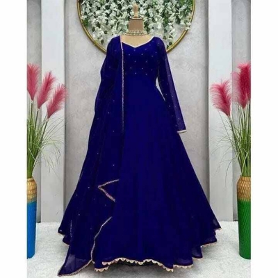 Picture of Trendsetter -Indian New Stylish Exclushive Collection Weatless Goergett Computer Abroydary Work Three Piece Salower Kameez For Women- Inventive Choice
