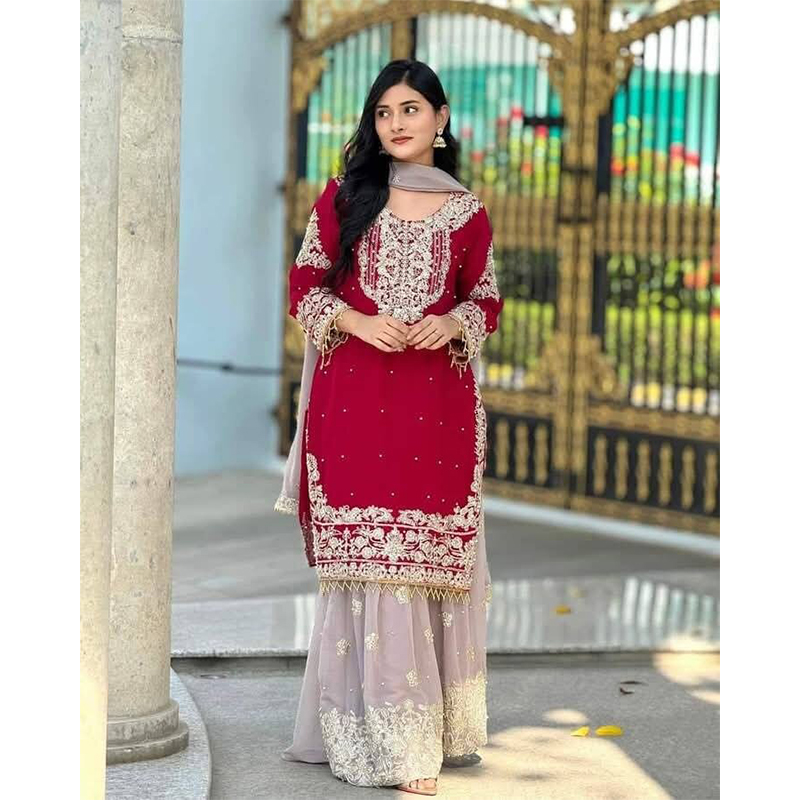 Picture of New Exclusive Readymade three piece - Multicolor