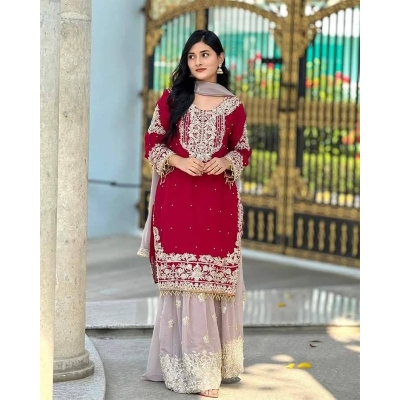 Picture of New Exclusive Readymade three piece - Multicolor