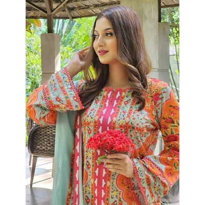 Picture of New Exclusive Readymade three piece - Multicolor