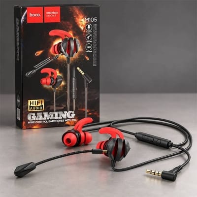 Picture of Hoco M105 Sharp, wired gaming earphones with mic Original Base
