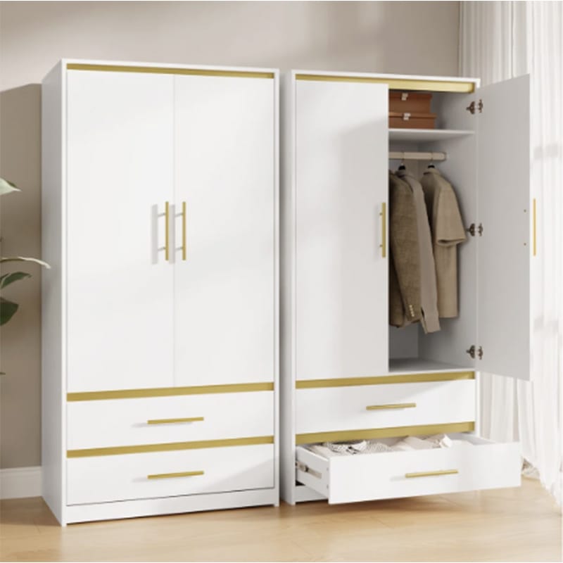 Picture of Furniture express Almirah Wardrobe Closet With Hanging Rod & 2 Drawers