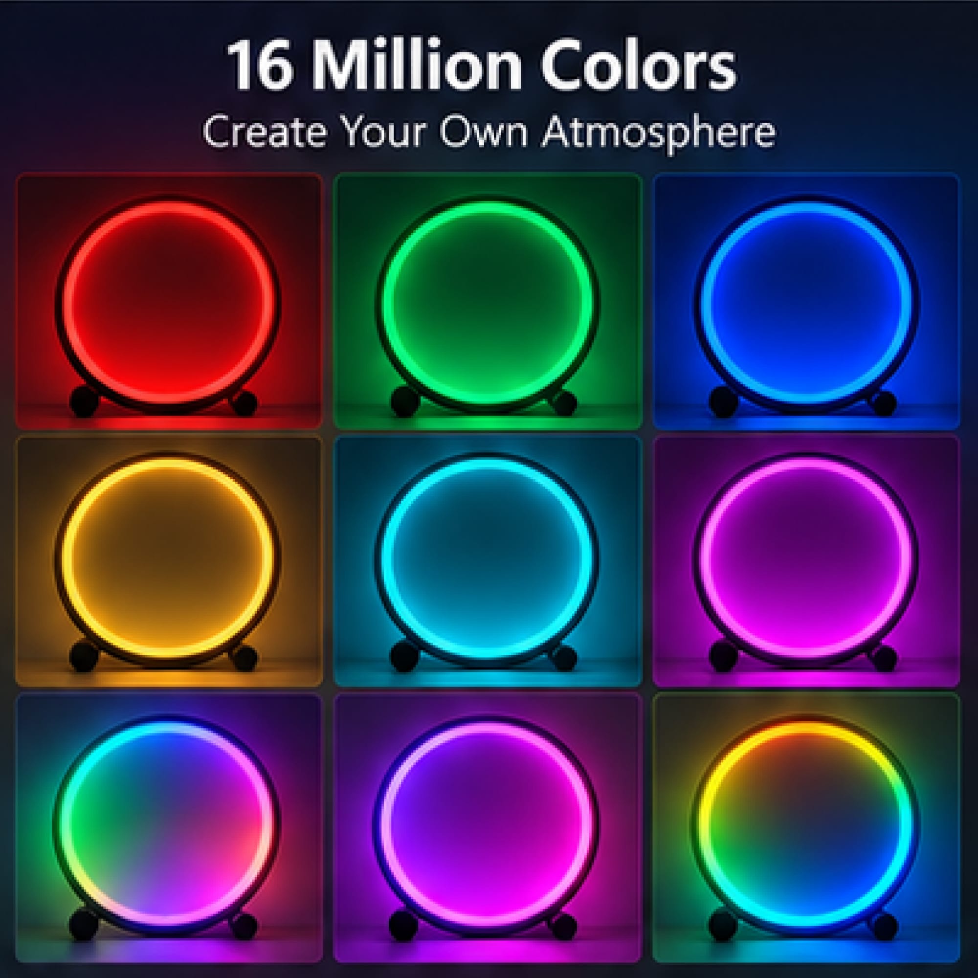 Picture of Magic RGB Ring Light 25cm – App Control Bluetooth LED Lamp, Perfect Aesthetic Room Decor