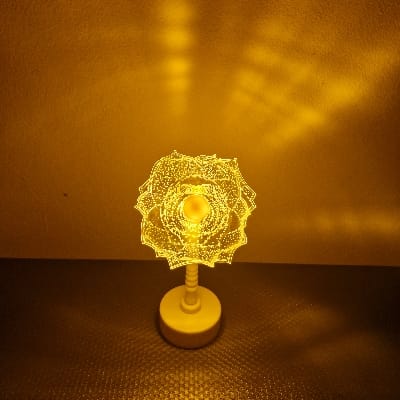 Picture of LED Acrylic Flower Night Light – Luxury Creative Atmosphere Table Lamp for Girl's Room, Bedroom & Bedside Decoration