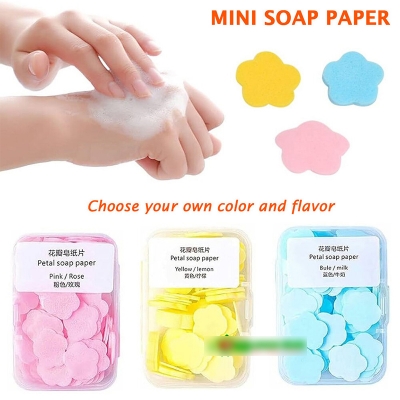 Picture of Petal Soap Paper Portable Scented Soap Sheet Hand Washing Mini Soap 