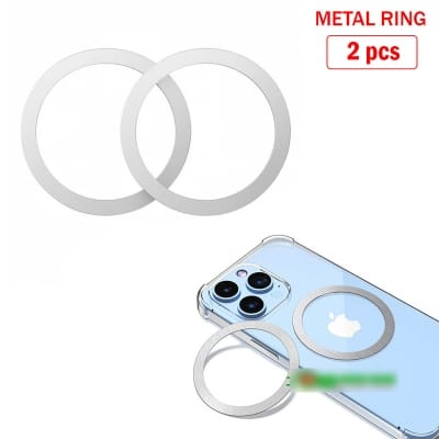 Picture of 2 pcs x Metal Self Adhesive Ring for Magnetic Wireless Charger Silver