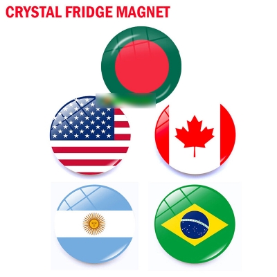 Picture of Crystal Flag Magnet Bangladesh USA Canada Argentina Brazil Country Flag Fridge Refrigerator Magnets 