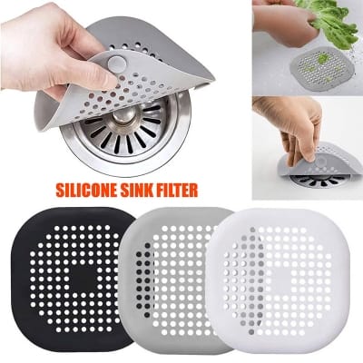 Picture of Silicone Sink Filter Shower Kitchen Bathroom Hair Drain Collector 