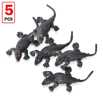 Picture of 5 pcs x Simulation Mini Crocodile Toy Plastic Realistic Alligator Prank Funny Toys Black