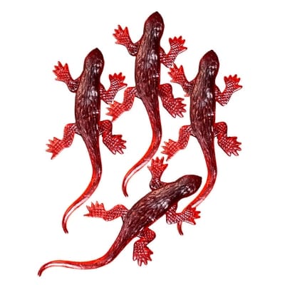 Picture of 4 pcs x Simulation Gecko Toy Plastic Realistic Insect Prank Funny Geco Toys Gecko