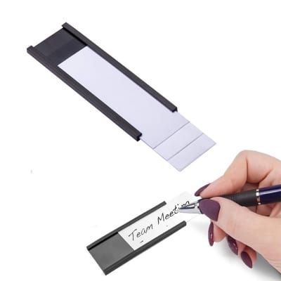 Picture of Magnetic Nameplate with Paper Card and Plastic Protector C-Channel Name Plate (1 piece) Black