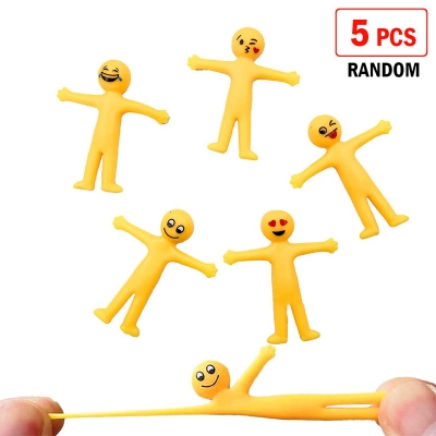 Picture of 5 pcs x Emoji Expression Elastic Toy Stretchable Little Yellow Man Vent Toys 
