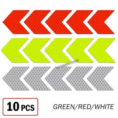 Picture of 10 pcs x Arrow Reflective Sticker Car Bumper Safety Reflective Stickers 