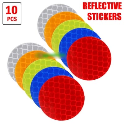 Picture of 10 pcs x 5cm Round Reflective Sticker Car Bumper Safety Reflective Stickers 