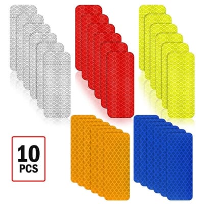 Picture of 10 pcs x Rectangular Reflective Sticker Car Bumper Safety Reflective Stickers 