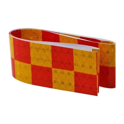 Picture of 1M x Red-Gold Grid Reflective Sticker Motorcycle Car Bumper Door Safety Reflective Tape 