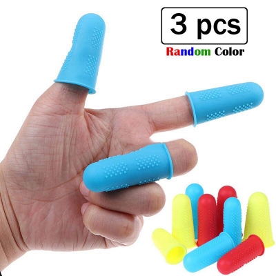 Picture of 3 pcs x Silicone Finger Cot Finger Protector Sleeve Anti-scratch Anti-slip Finger Cots Random