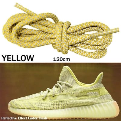 Picture of 1 pair x 120cm Round Reflective Shoelace Reflective Safety Shoelaces (Yellow) Int: One size