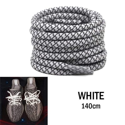 Picture of 1 pair x 140cm Round Reflective Shoelace Reflective Safety Shoelaces (White) Int: One size
