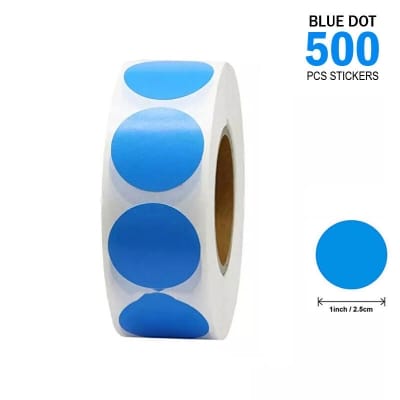 Picture of 500 pcs x 2.5cm Round Dot Sticker Self Adhesive Color Coding Label Stickers (Blue) 
