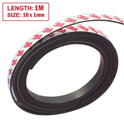 Picture of 1M x Magnet Tape (10x1mm) Self Adhesive Flexible Rubber Magnetic Tape