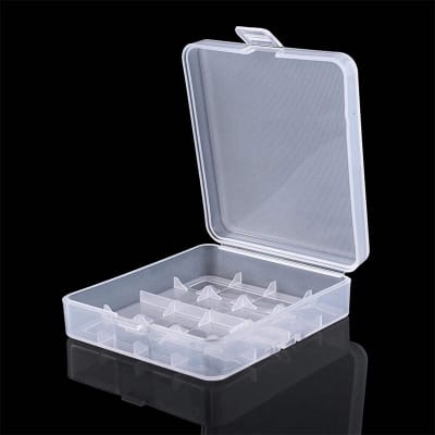 Picture of Plastic 4-Section 18650 Battery Box Lithium Battery Holder Storage Box Case White