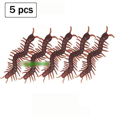 Picture of 5 pcs x Simulation Plastic Centipede Toy Realistic Insect Prank Funny Toys Centipede