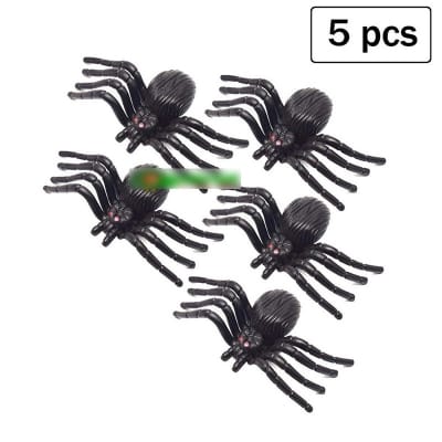 Picture of 5 pcs x Simulation Plastic Spider Toy Realistic Insect Prank Funny Toys Spider