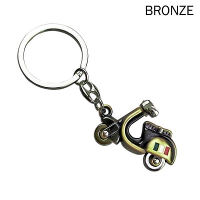 Picture of Metal Italia Scooter Keyring Mini 3D Motorcycle Keychain Key Holder Bronze