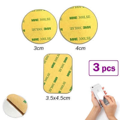 Picture of 3 pcs x Mixed Metal Plate Sticker Ultra-Thin Iron Stickers For Magnetic Car Phone Mount Holder